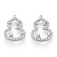 Rhodium Plated 925 Sterling Silver Micro Pave Cubic Zirconia Charms(STER-T004-14P)-2
