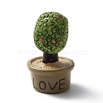 Resin Potted Plants Display Ornaments, Miniature Artificial Tree Plants, for Dollhouse Decor Mini Garden, Lime Green, 29.5x18mm(DJEW-WH0038-55B)
