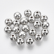 CCB Plastic Beads, for DIY Jewelry Making, Round, Platinum, 8x7mm, Hole: 1.6mm, about 1900pcs/500g.(CCB-N003-28C-P)