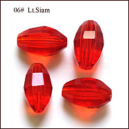 Imitation Austrian Crystal Beads, Grade AAA, Faceted, Oval, Red, 10x13mm, Hole: 0.9~1mm(SWAR-F056-13x10mm-06)