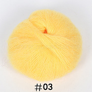 25g Angora Mohair Wool Knitting Yarn, for Shawl Scarf Doll Crochet Supplies, Yellow, 1mm(PW22070123138)
