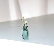 Transparent Miniature Glass Vase Bottles, Micro Landscape Garden Dollhouse Accessories, Photography Props Decorations, Teal, 14x28mm(BOTT-PW0006-10A)