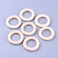Unfinished Wood Linking Rings, Macrame Wooden Rings, Annular, Khaki, 40x8mm, Hole: 25.5mm(WOOD-F002-01-40mm)