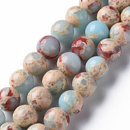 Synthetic Imperial Jasper Beads Strands, Round, Sky Blue, 10~10.5mm, Hole: 1.6mm, about 37~38pcs/strand, 14.57 inch~14.96 inch(37~38cm)(G-S300-41A-01)