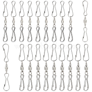 Gorgecraft 20Pcs 2 Style Stainless Steel Spinning Dual Clip Swivel Hooks, for Wind Spinners, Hanging Windsock, Wind Chimes Crystal Party Supply, Stainless Steel Color, 67mm and 82mm, 10/style(AJEW-GF0004-84)