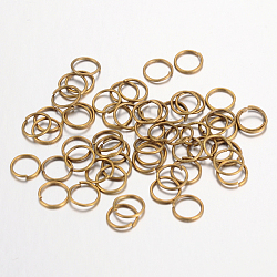 Iron Open Jump Rings, Nickel Free, Antique Bronze, 21 Gauge, 6x0.7mm, Inner Diameter: 4.6mm, about 550pcs/50g(X-IFIN-A018-6mm-AB-NF)