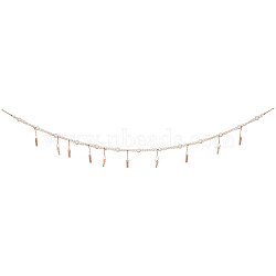 Wood Beaded Garlands, with Wooden Clothespins, for Photo Hanger, Wall Decoration, White, 2080mm(AJEW-WH0042-96)