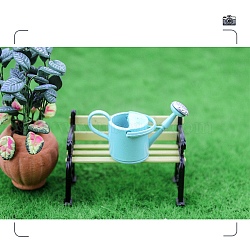 Miniature Spray Painted Alloy Watering Pot, for Dollhouse Accessories Pretending Prop Decorations, Light Sky Blue, 41x23mm(MIMO-PW0001-178A)