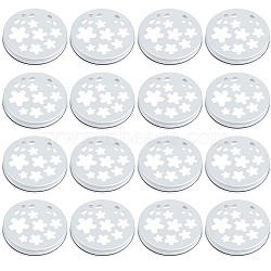 Aluminum Screw Cover, Scented Candle Lid, Flat Round, Sakura Pattern, 71x13mm, Inner Diameter: 67mm(FIND-WH0126-116B)