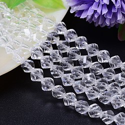 Faceted Polyhedron Imitation Austrian Crystal Bead Strands, Grade AAA, Clear, 6mm, Hole: 0.7~0.9mm, about 68pcs/strand, 15.7 inch(G-M183-6mm-01A)