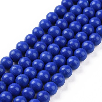 Synthetic Lapis Lazuli Dyed Round Bead Strands, 6mm, Hole: 1mm, about 68pcs/strand, 15.7 inch