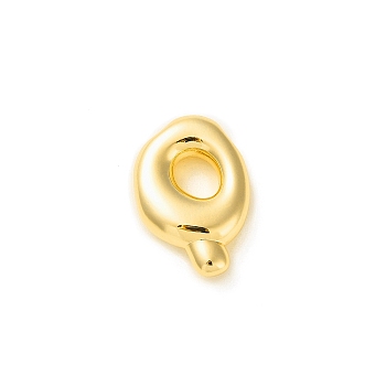 Brass Pendants, Real 18K Gold Plated, Letter Q, 23.5x17x7.5mm, Hole: 2.5x4mm
