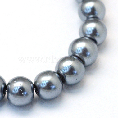 Baking Painted Pearlized Glass Pearl Round Bead Strands(HY-Q003-4mm-12)-2
