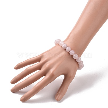 Natural Rose Quartz Bead Stretch Bracelets(BJEW-K212-C-045)-4
