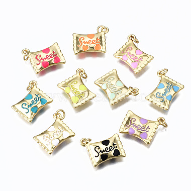 Real 16K Gold Plated Mixed Color Candy Brass+Enamel Pendants