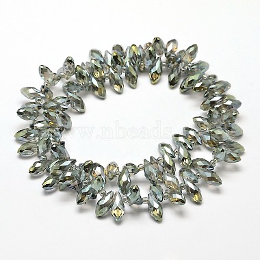 Faceted Teardrop Full Rainbow Plated Electroplate Glass Beads Strands(EGLA-J131-FR12)-2