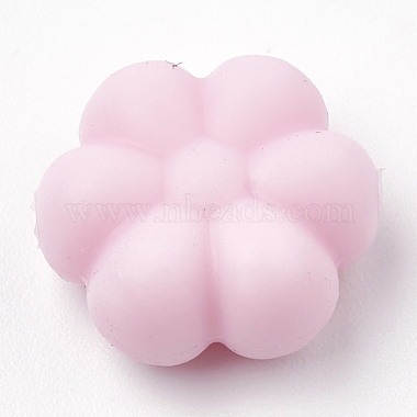 14mm Pink Flower Silicone Beads