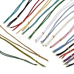 2.5MM Adjustable Braided Nylon Cords Necklace Making, with Golden Brass Finding, Mixed Color, 27.56 inch(70cm)(FB-CBAA152-02G)