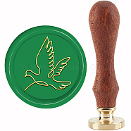 Brass Wax Seal Stamp with Handle, for DIY Scrapbooking, Pigeon Pattern, 89x30mm(AJEW-WH0184-0954)