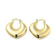 Brass Chunky Twist Rhombus Hoop Earrings for Women, Lead Free & Cadmium Free, Golden, 29x30x7mm, Pin: 0.7x1mm(EJEW-A079-09G)