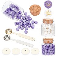 CRASPIRE DIY Wax Seal Stamp Kits, Including Sealing Wax Particles, Candle, Stainless Steel Spoon, Mixed Color, Sealing Wax Particles: 0.9cm, 2 colors, 90pcs/color, 180pcs(DIY-CP0002-97B)