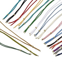 2.5MM Adjustable Braided Nylon Cords Necklace Making, with Golden Brass Finding, Mixed Color, 27.56 inch(70cm)(FB-CBAA152-02G)