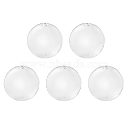 Handmade Two Holes Blown Glass Globe Beads, Round, Clear, 16mm, Hole: 5mm(BLOW-TA0001-01B)