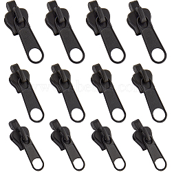 12Pcs 3 Style POM Replacement Zipper Sliders, for Luggage Suitcase Backpack Jacket Bags Coat, Black, 32~39x10~13x10~11.5mm, 4pcs/style(DIY-GF0007-57)