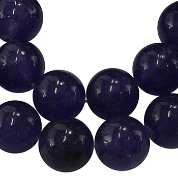 Natural Gemstone Amethyst Round Beads, Deyed, 8mm, Hole: 1mm, about 46~48pcs/strand, 16 inch