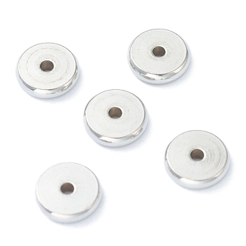 202 Stainless Steel Spacer Beads, Flat Round, Stainless Steel Color, 8x2mm, Hole: 1.5mm