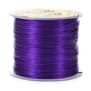 Japanese Flat Elastic Crystal String, Polyester Thread, for Stretch Bracelets Gemstone Jewelry Making, Indigo, 0.5mm, about 65.6 yards(60m)/roll
