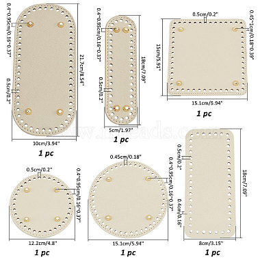Pandahall elite 6 piezas 6 estilo plano redondo pu cuero tejido crochet bolsas uñas inferior moldeador pad(DIY-PH0021-06A)-2