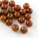 Round Imitation Gemstone Acrylic Beads, Saddle Brown, 14mm, Hole: 2.5mm, about 310pcs/500g(OACR-R029-14mm-19)