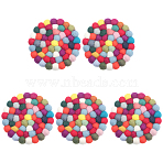 Round Wool Felt Ball Coasters, Heat Resistant Mat, Flat Round, 100x16mm(AJEW-WH20020-151A)