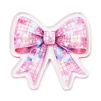Transparent Acrylic Cabochons, Bowknot, Hot Pink, 43x44mm(OACR-WH20007-10L)
