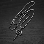 304 Stainless Steel Vintage Spiral Pendant Necklaces for Men, Non-Tarnish, Stainless Steel Color, 23.62 inch(60cm)(FS-WGF8781-01)