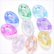 Transparent Acrylic Linking Rings, Quick Link Connectors, for Curb Chains Making, Frosted, Twist, Mixed Color, 30x21x6mm, Inner Diameter: 16x8mm(X-OACR-S036-001B-K)