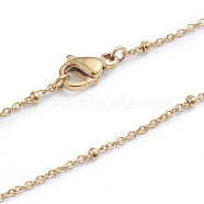 304 Stainless Steel Satellite Chain Necklaces, with Lobster Claw Clasps, Golden, 17.91 inch(45.5cm)(NJEW-L173-012-G)