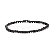 Mini Natural Black Onyx Beaded Stretch Bracelets, for Women Girls, Inner Diameter: 2-1/8 inch(5.4cm)(BJEW-JB07669-01)