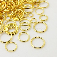 Iron Jump Rings, Open Jump Rings, Mixed Size, Golden, 18~21 Gauge, 4~10x0.7~1mm(IFIN-MSMC007-1G-NF)