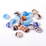 Handmade Lampwork Beads, Flat Round, Mixed Color, 16mm in diameter, hole: 2mm(DT283J)