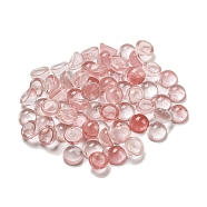 Cherry Quartz Glass Cabochons, Half Round, 4x2~2.5mm(G-H309-03-10)