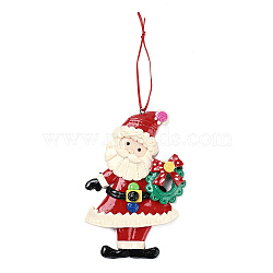 Christmas Santa Claus Handmade Polymer Clay Pendant Decorations, for Christmas Tree Wall Door Hanging Ornaments, Christmas Wreath, 188mm(HJEW-P017-01D)