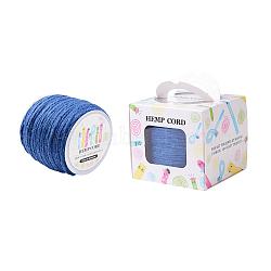 Colored Jute Cord, Jute String, Jute Twine, for Jewelry Making, Royal Blue, 2mm, 109.36yards/roll(100m/roll)(OCOR-JP0001-2mm-015)
