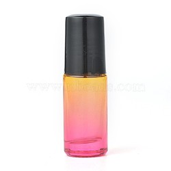 5ml Glass Gradient Color Empty Roller Ball Bottles, with Black PP Plastic Screw Lids, for Essential Oil, Perfume, Colorful, 63x20mm, bottle(without cap): 59.5x20mm, capacity: 5ml(MRMJ-WH0034-C04-5ml)