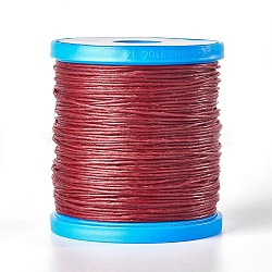 Round Waxed Cords, Micro Macrame Cord, Polyester Leather Sewing Thread, for Bracelets Making, Beading, Crafting, Bookbinding , Dark Red, 1mm, about 87.48 yards(80m)/roll(YC-E003-1mm-T102)