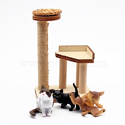 Wood Cat Climbing Frames, Micro Landscape Home Dollhouse Accessories, Pretending Prop Decorations, Wheat, Package Size: 85x70x120mm(PW-WG13400-01)