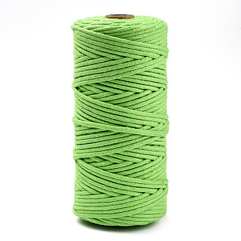 Cotton String Threads, Macrame Cord, Decorative String Threads, for DIY Crafts, Gift Wrapping and Jewelry Making, Green Yellow, 3mm, about 109.36 Yards(100m)/Roll.