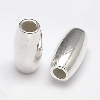 Oval 925 Sterling Silver Beads, Silver, 7x4mm, Hole: 1.5mm, about 109pcs/20g