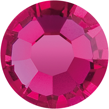 Preciosa&reg MAXIMA Crystal No Hotfix Flatback Stones, Czech Crystal, Dura Foiling, Round(438 11 615 Chaton Rose), 70350 Fuchsia, SS16(3.8~4mm)